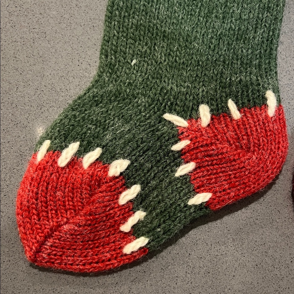 Festive Green and Red Dog Christmas Stockings - Picture 4 of 8